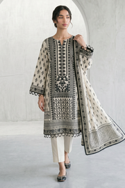 Zellbury Monochrome Printed Lawn Unstitched 3Pc Suit WUS26X31088