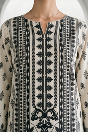 Zellbury Monochrome Printed Lawn Unstitched 3Pc Suit WUS26X31088