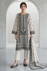 Zellbury Monochrome Printed Lawn Unstitched 3Pc Suit WUS26X31088