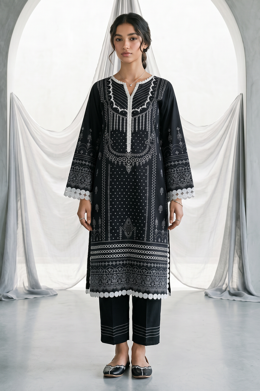 Zellbury Monochrome Printed Lawn Unstitched 3Pc Suit WUS26X31090
