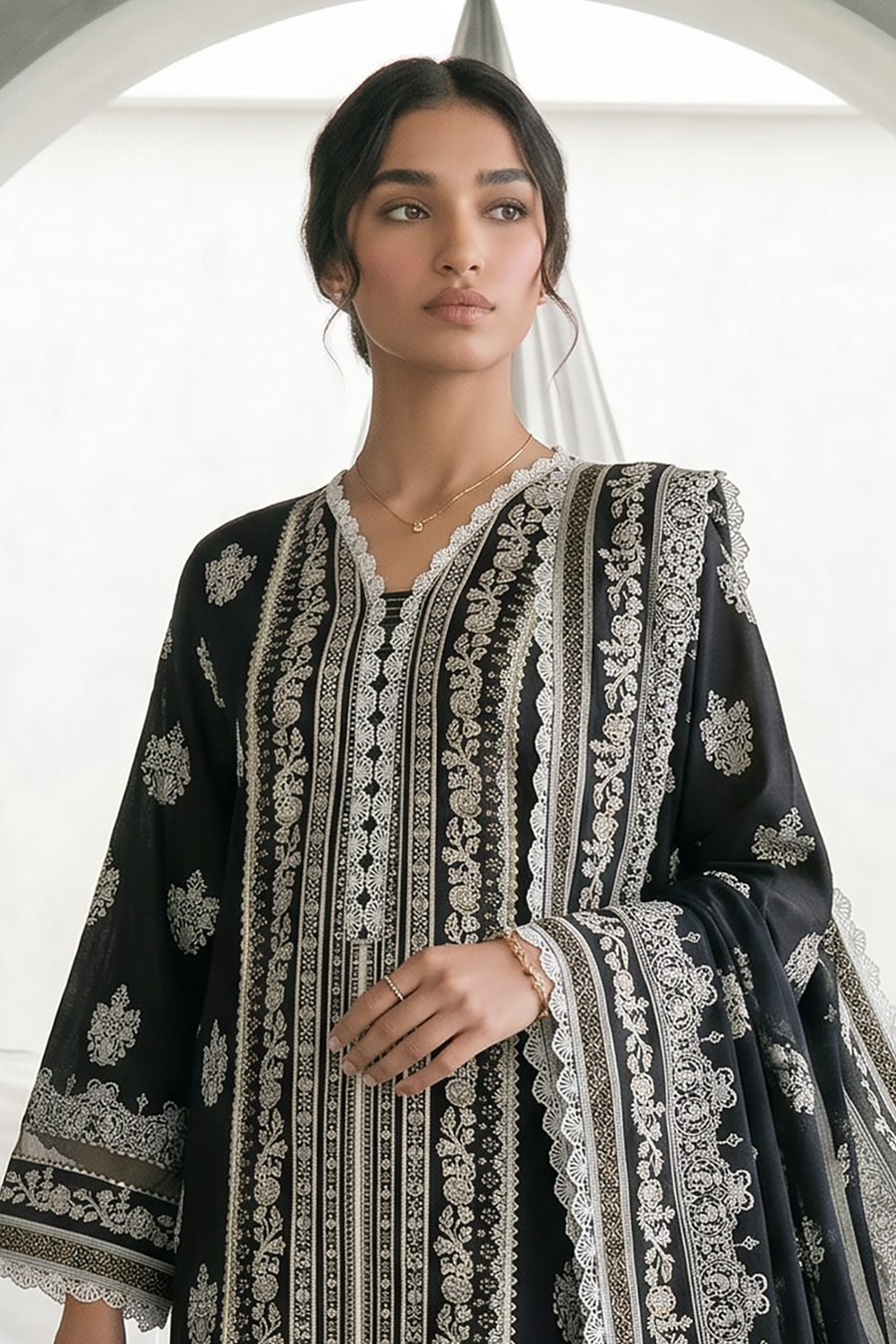 Zellbury Monochrome Printed Lawn Unstitched 3Pc Suit WUS26X31094