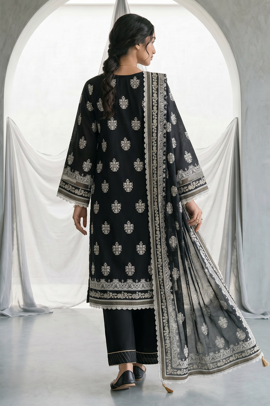 Zellbury Monochrome Printed Lawn Unstitched 3Pc Suit WUS26X31094