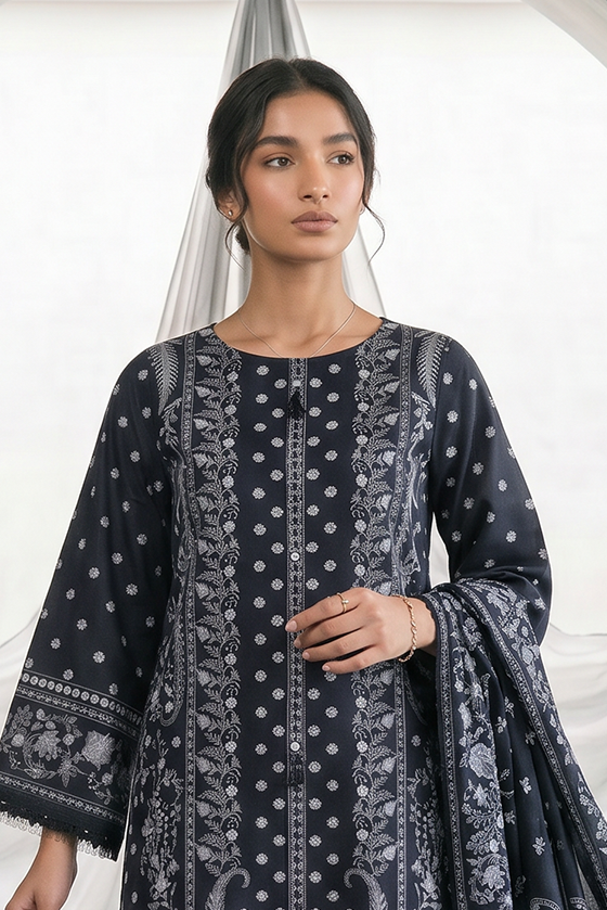Zellbury Monochrome Printed Lawn Unstitched 3Pc Suit WUS26X31097