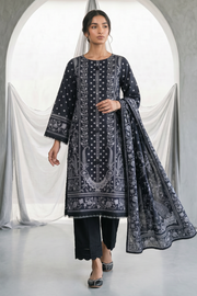 Zellbury Monochrome Printed Lawn Unstitched 3Pc Suit WUS26X31097