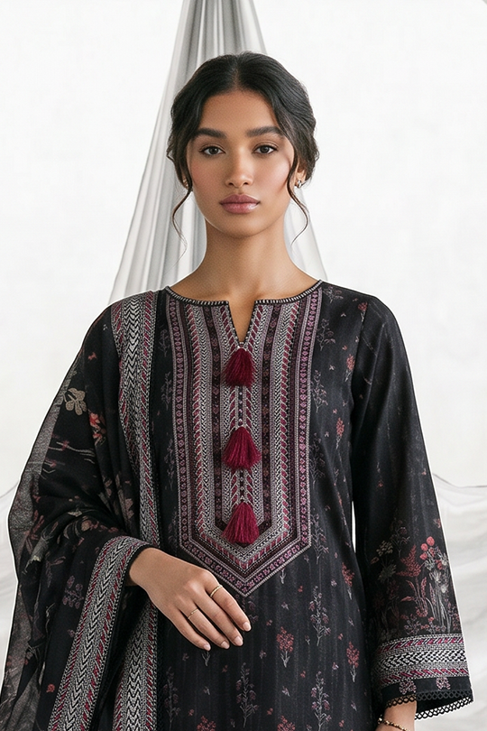 Zellbury Monochrome Printed Lawn Unstitched 3Pc Suit WUS26X31137
