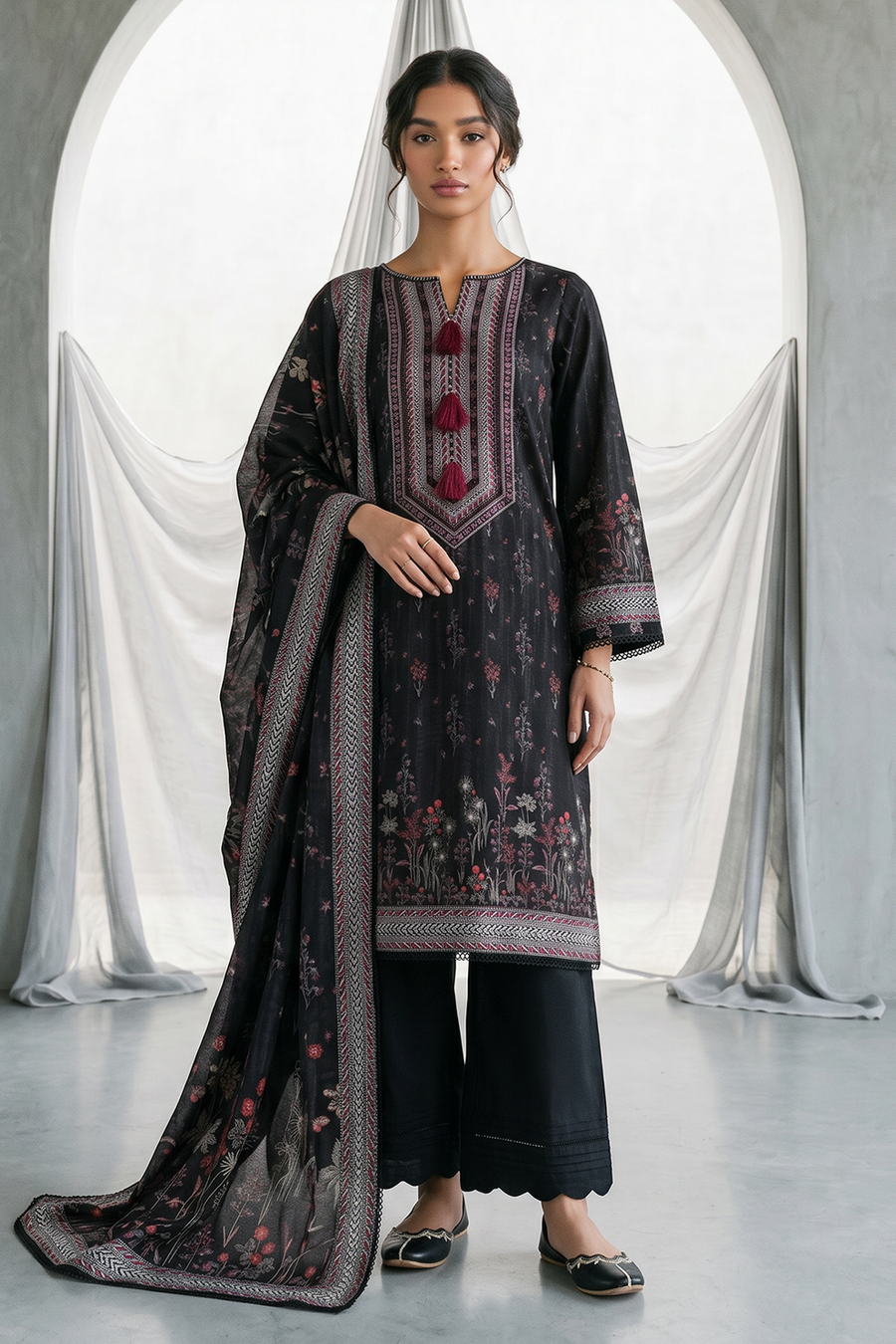 Zellbury Monochrome Printed Lawn Unstitched 3Pc Suit WUS26X31137