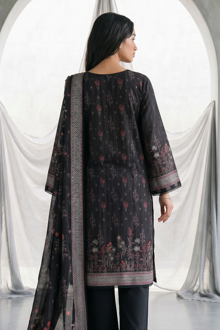 Zellbury Monochrome Printed Lawn Unstitched 3Pc Suit WUS26X31137