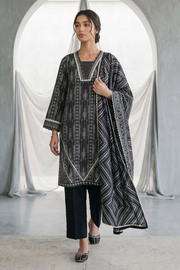 Zellbury Monochrome Printed Lawn Unstitched 3Pc Suit WUS26X31142