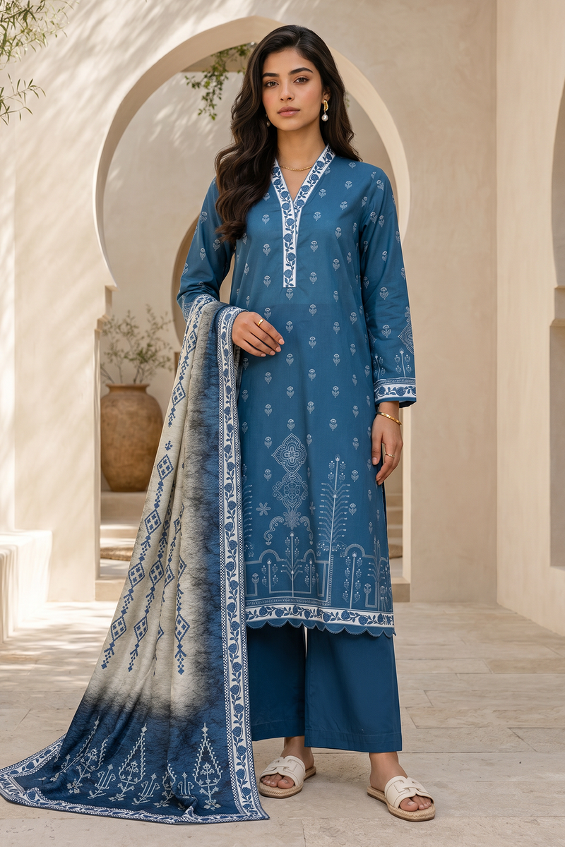Zellbury Summer Printed Lawn Unstitched 3Pc Suit WUS26X38056