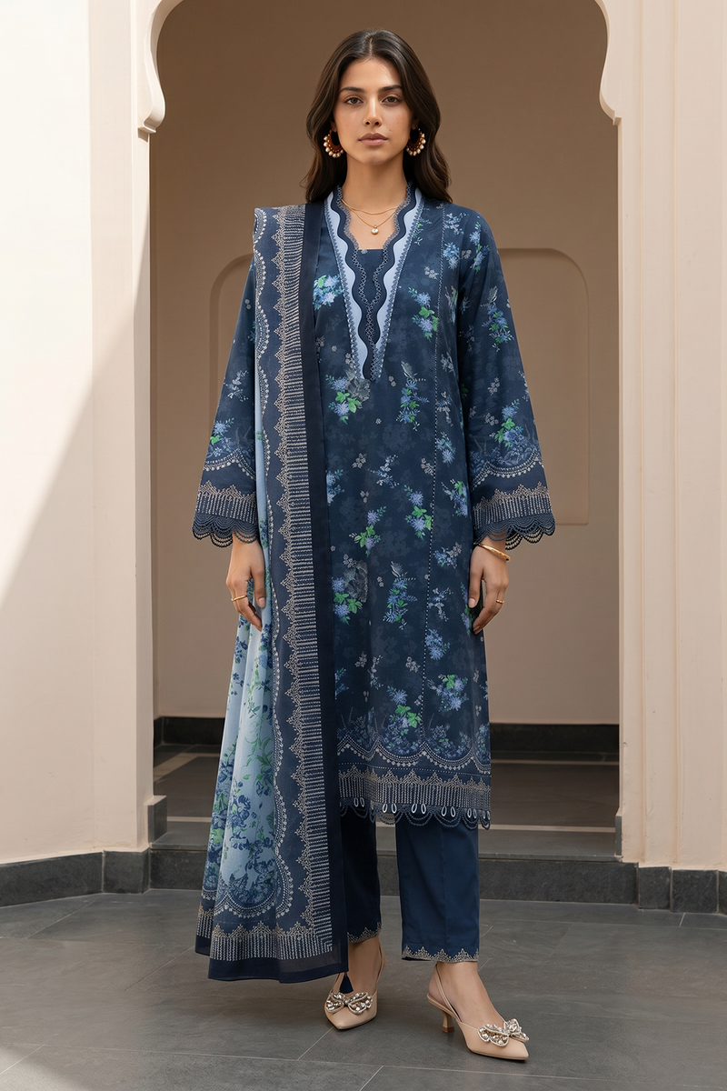 Zellbury Summer Printed Lawn Unstitched 3Pc Suit WUS26X38107
