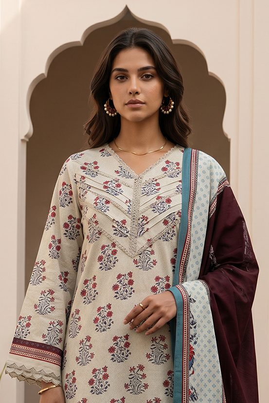 Zellbury Summer Printed Lawn Unstitched 3Pc Suit WUS26X38108