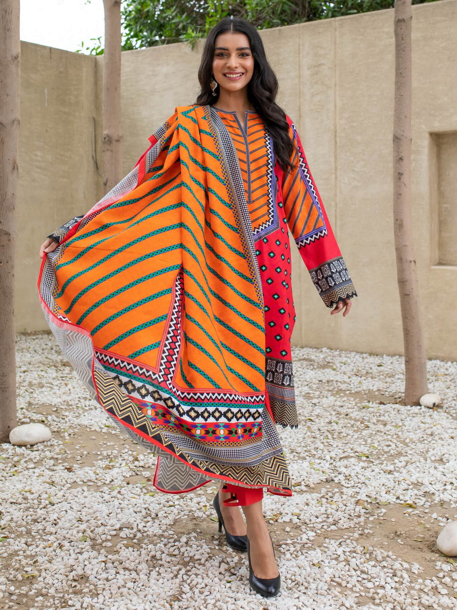 Zellbury Winter Printed Khaddar Unstitched 3Pc Suit WUW21X30127