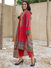 Zellbury Winter Printed Khaddar Unstitched 3Pc Suit WUW21X30127