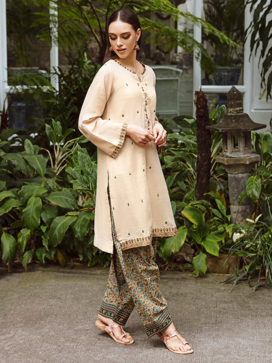 Zellbury Winter Embroidered Khaddar Unstitched 2Pc Suit WUW23E20666