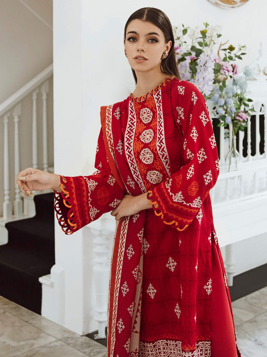 Zellbury Winter Embroidered Khaddar Unstitched 2Pc Suit WUW23E20667