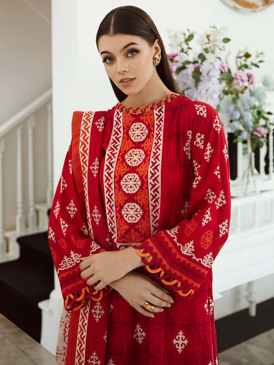 Zellbury Winter Embroidered Khaddar Unstitched 2Pc Suit WUW23E20667