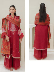 Zellbury Signature Embroidered Khaddar Unstitched 3Pc Suit WUW23E30699