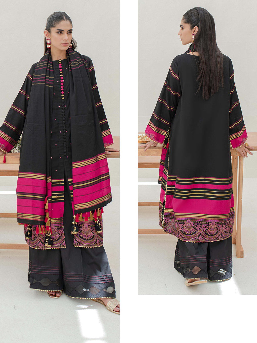 Zellbury Signature Embroidered Yarn Dyed Unstitched 3Pc Suit WUW23E30706