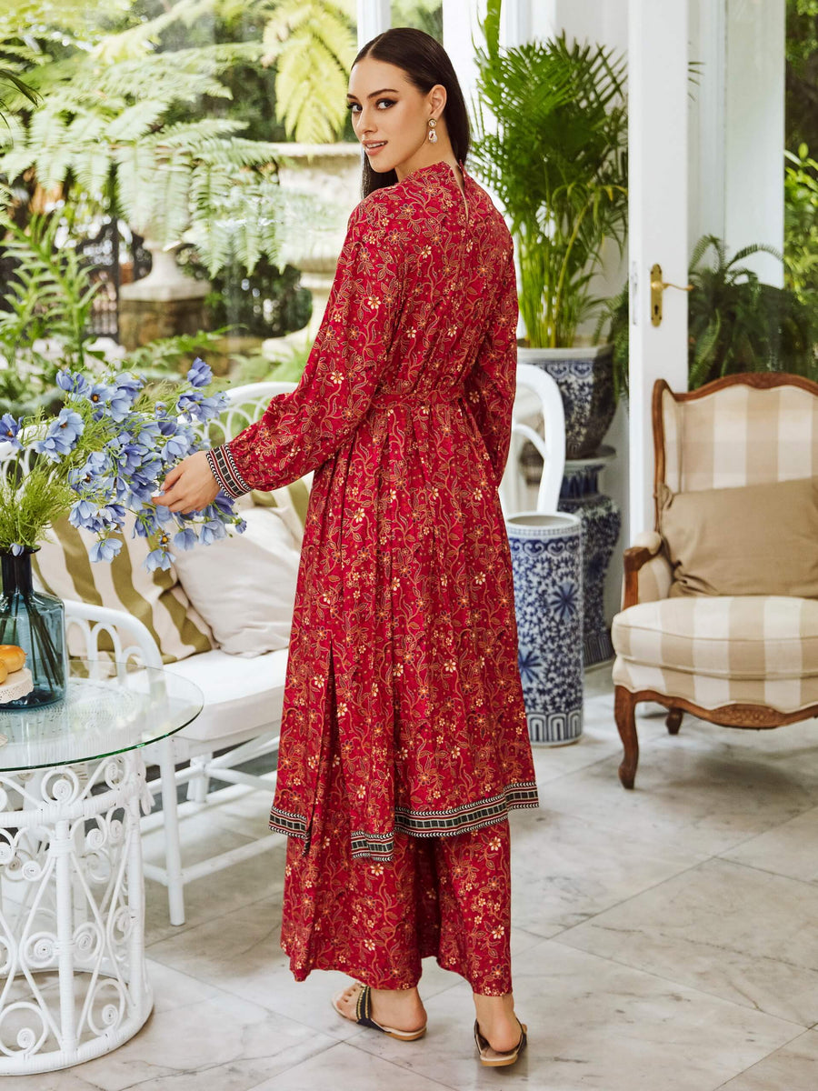Zellbury Winter Printed Viscose Unstitched 2Pc Suit WUW23X20663