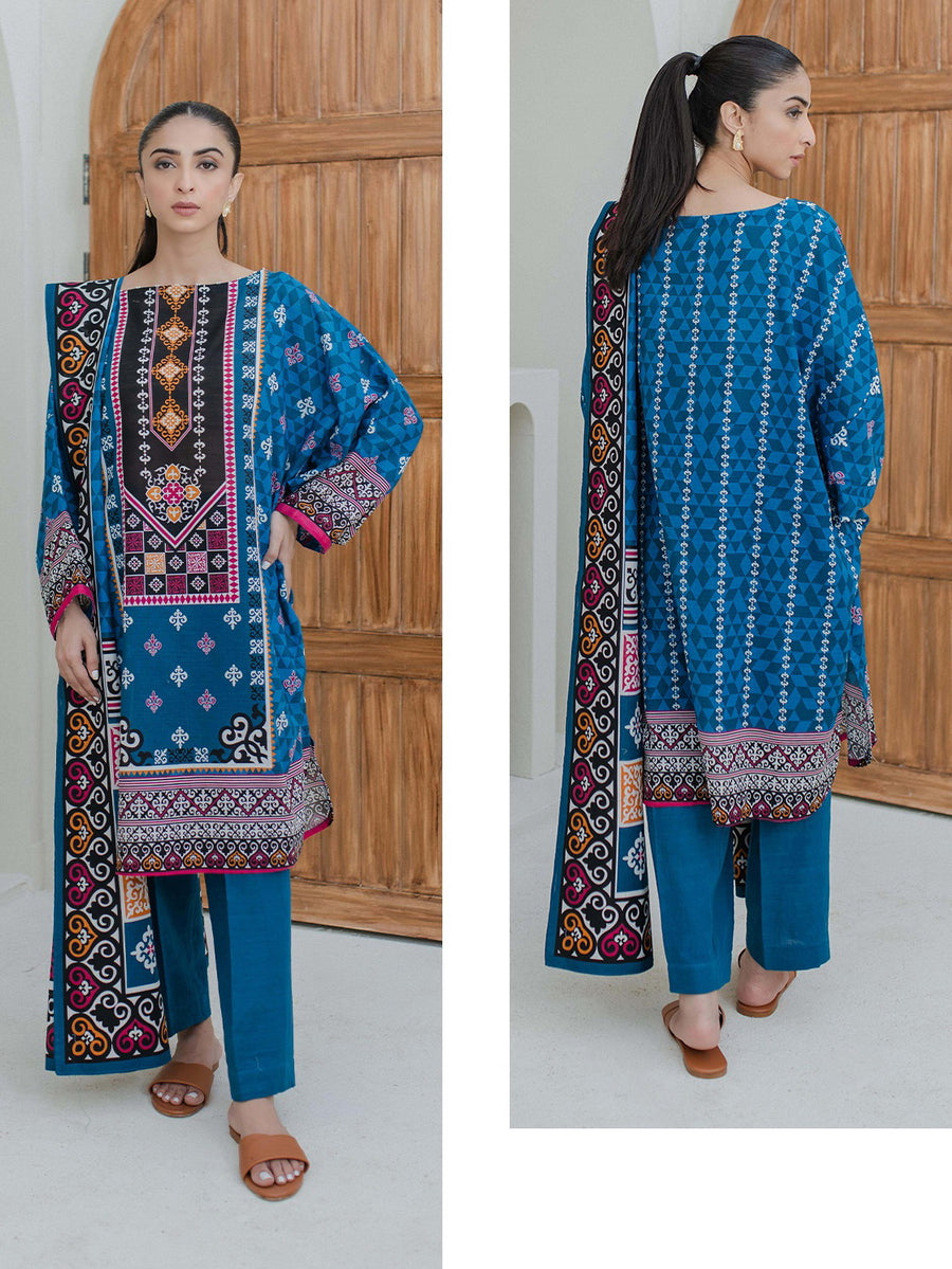 Zellbury Essential Printed Khaddar Unstitched 3Pc Suit WUW23X30678