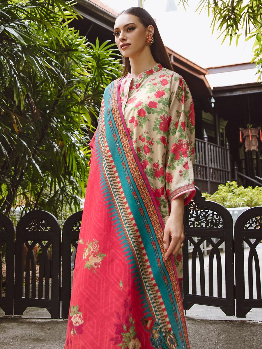 Zellbury Winter Printed Karandi Unstitched 3Pc Suit WUW23X30681