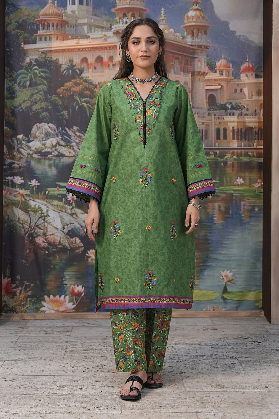 Zellbury Winter Unstitched Embroidered Khaddar 2Pc Suit WUW24E20440