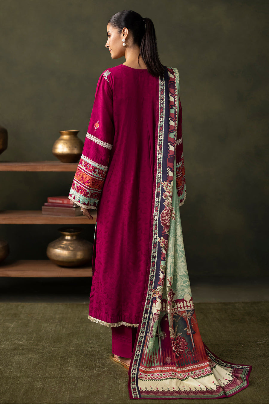 Zellbury Winter Unstitched Embroidered Viscose 3Pc Suit WUW24E30235