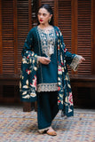 Zellbury Winter Unstitched Embroidered Khaddar 3Pc Suit WUW24E30241