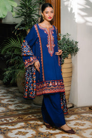 Zellbury Winter Unstitched Embroidered Cotail 3Pc Suit WUW24E30245