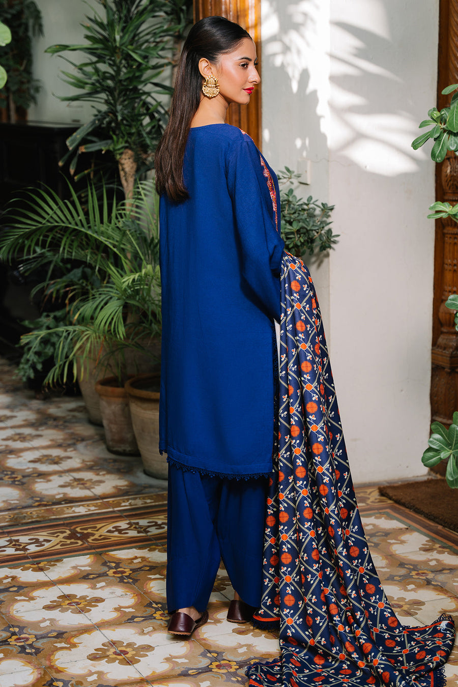Zellbury Winter Unstitched Embroidered Cotail 3Pc Suit WUW24E30245