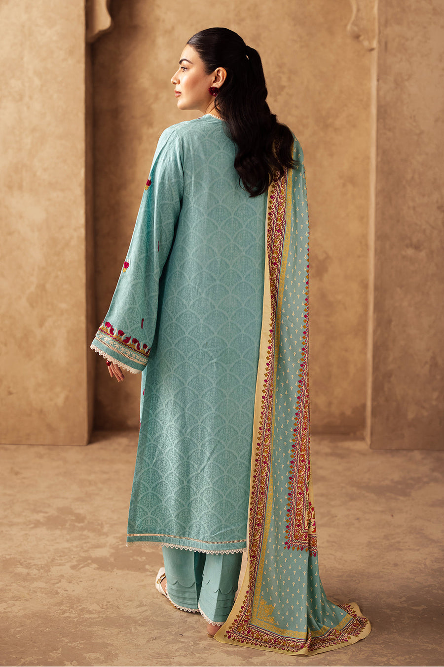 Zellbury Winter Unstitched Embroidered Viscose 3Pc Suit WUW24E30318