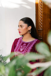 Zellbury Winter Unstitched Embroidered Khaddar 3Pc Suit WUW24E30319
