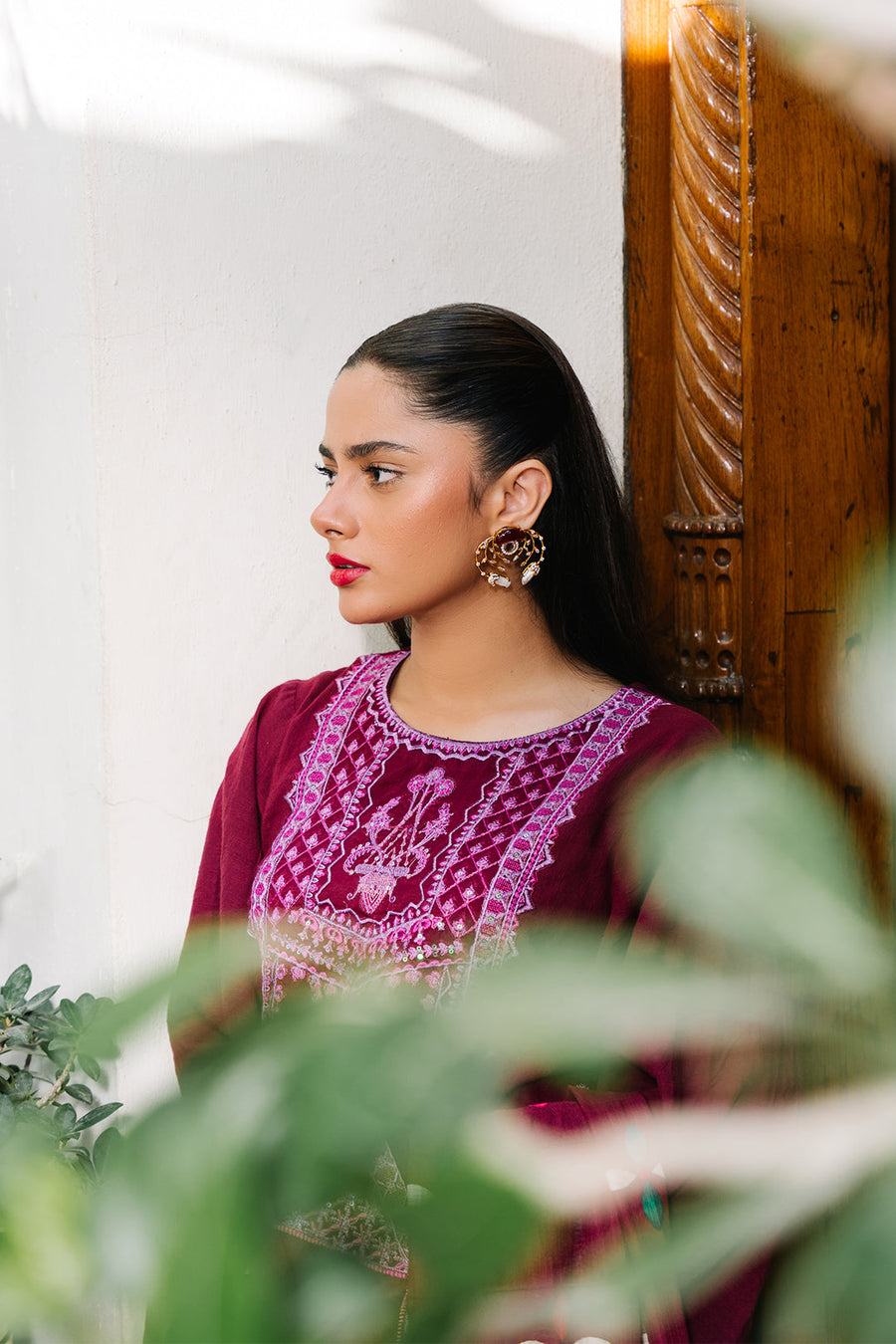 Zellbury Winter Unstitched Embroidered Khaddar 3Pc Suit WUW24E30319