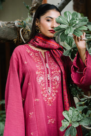 Zellbury Winter Unstitched Embroidered Khaddar 3Pc Suit WUW24E30328