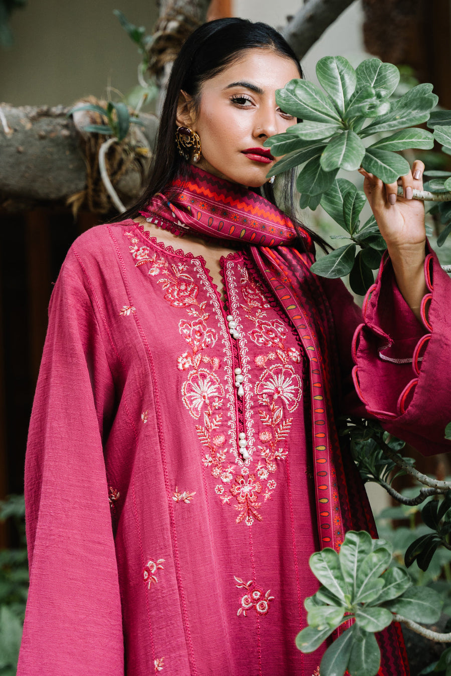Zellbury Winter Unstitched Embroidered Khaddar 3Pc Suit WUW24E30328
