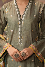 Zellbury Winter Unstitched Embroidered Khaddar 3Pc Suit WUW24E30404