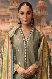 Zellbury Winter Unstitched Embroidered Khaddar 3Pc Suit WUW24E30404