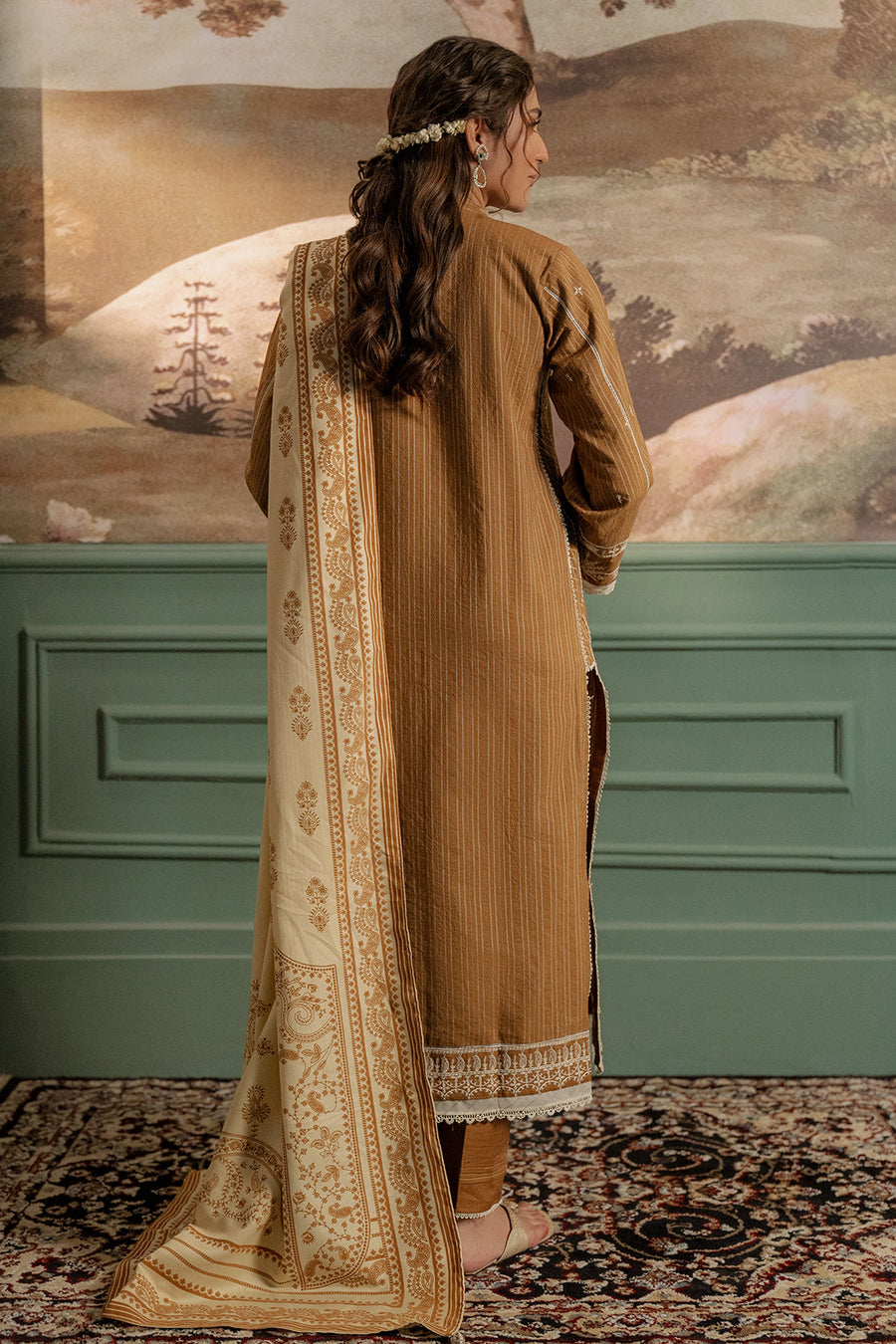 Zellbury Winter Unstitched Embroidered Khaddar 3Pc Suit WUW24E30407