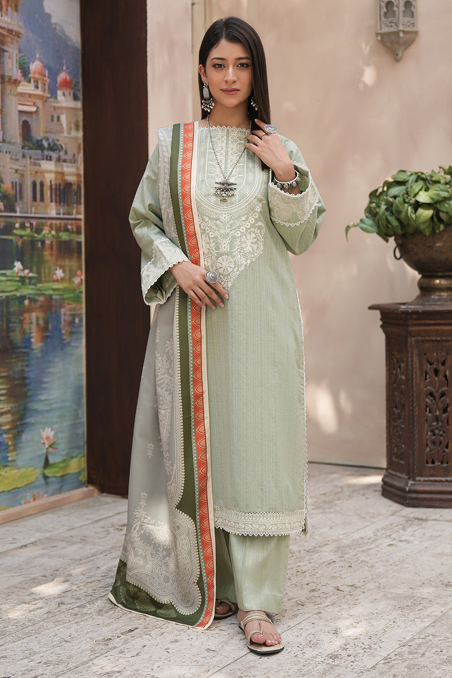 Zellbury Winter Vol-04 Embroidered Khaddar Unstitched 3Pc Suit WUW24E30408