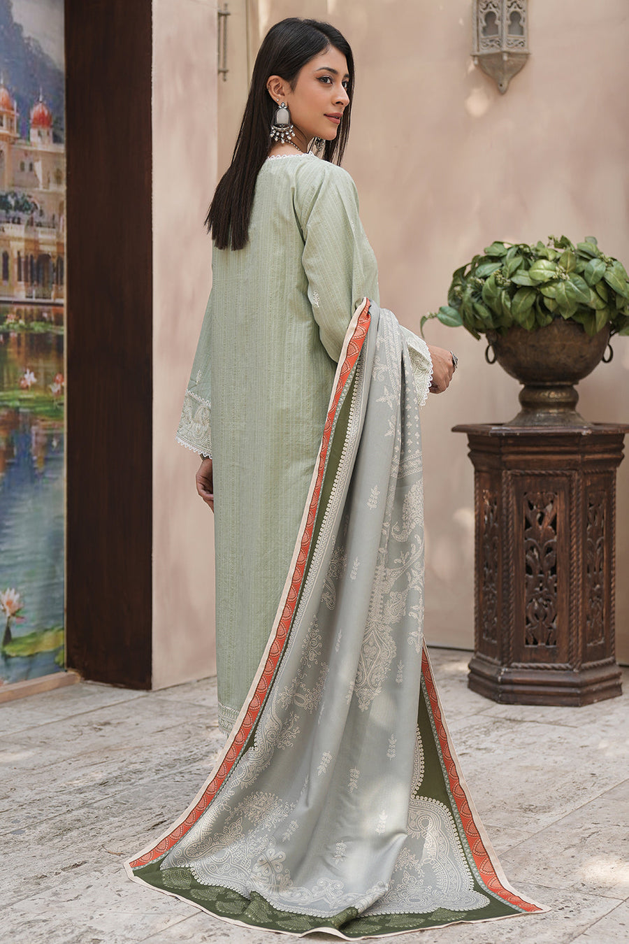 Zellbury Winter Vol-04 Embroidered Khaddar Unstitched 3Pc Suit WUW24E30408