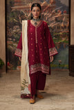 Zellbury Winter Unstitched Embroidered Khaddar 3Pc Suit WUW24E30411