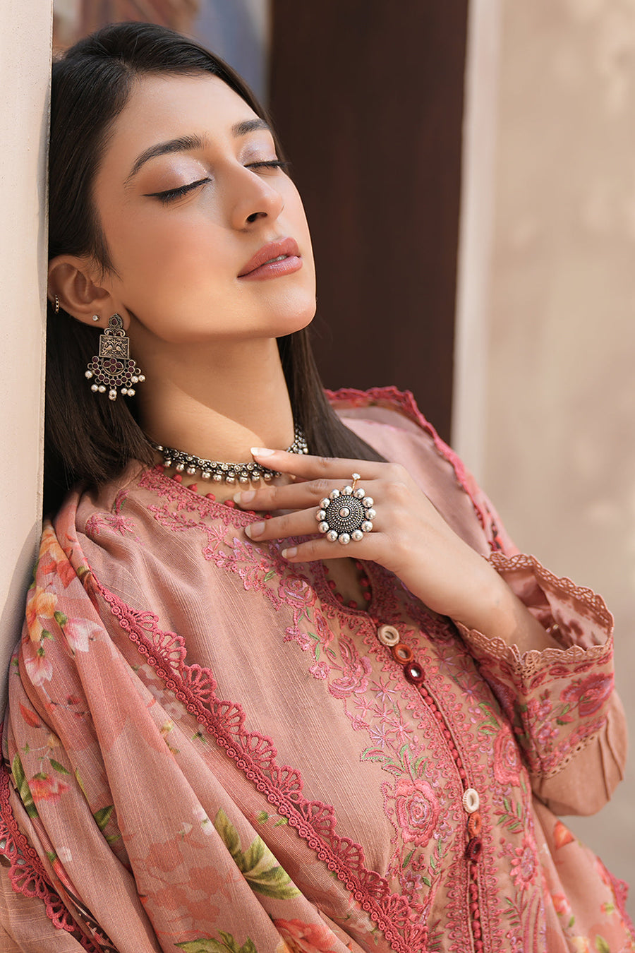 Zellbury Winter Unstitched Embroidered Khaddar 3Pc Suit WUW24E30415