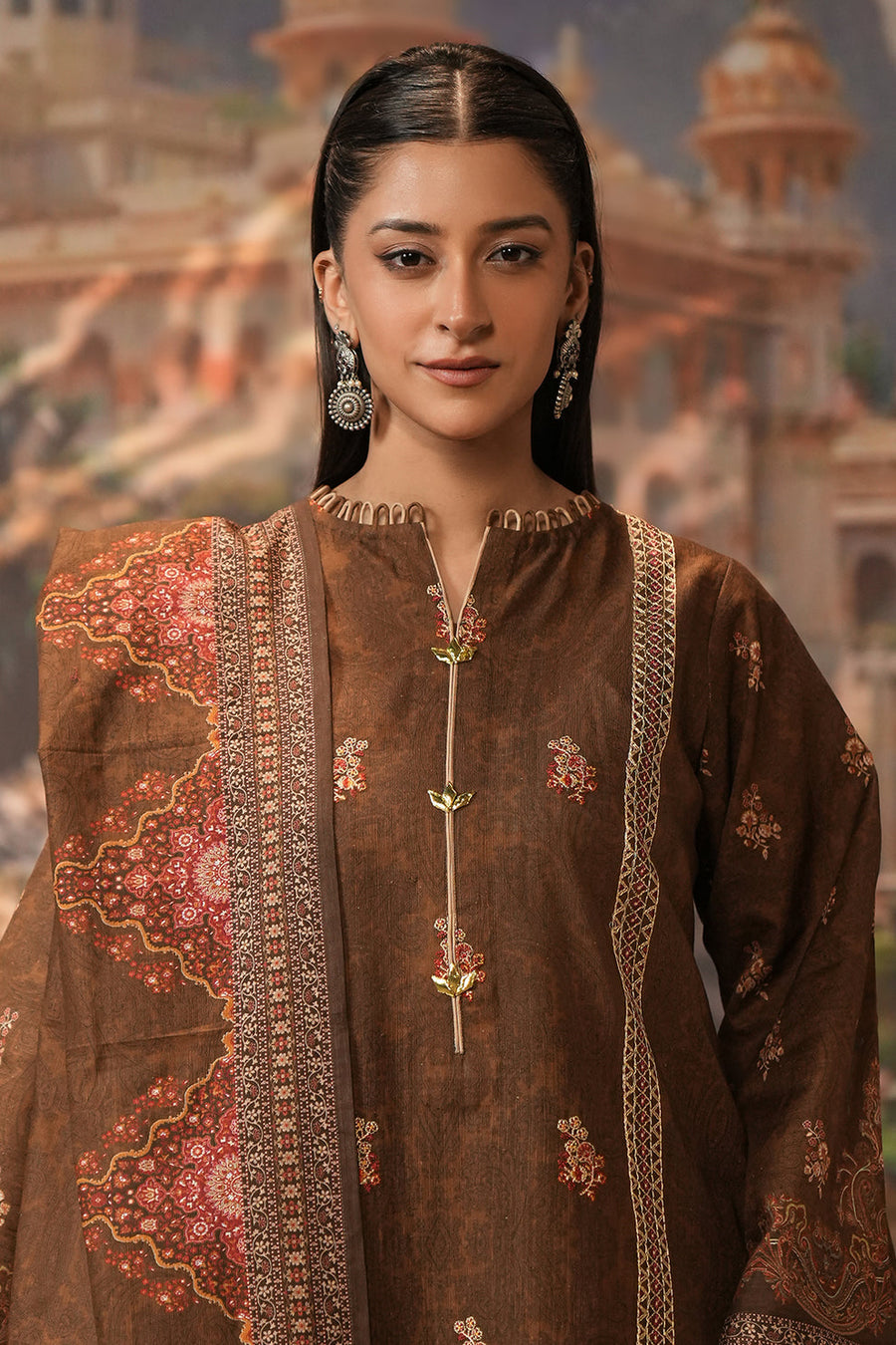 Zellbury Winter Vol-04 Embroidered Khaddar Unstitched 3Pc Suit WUW24E30477