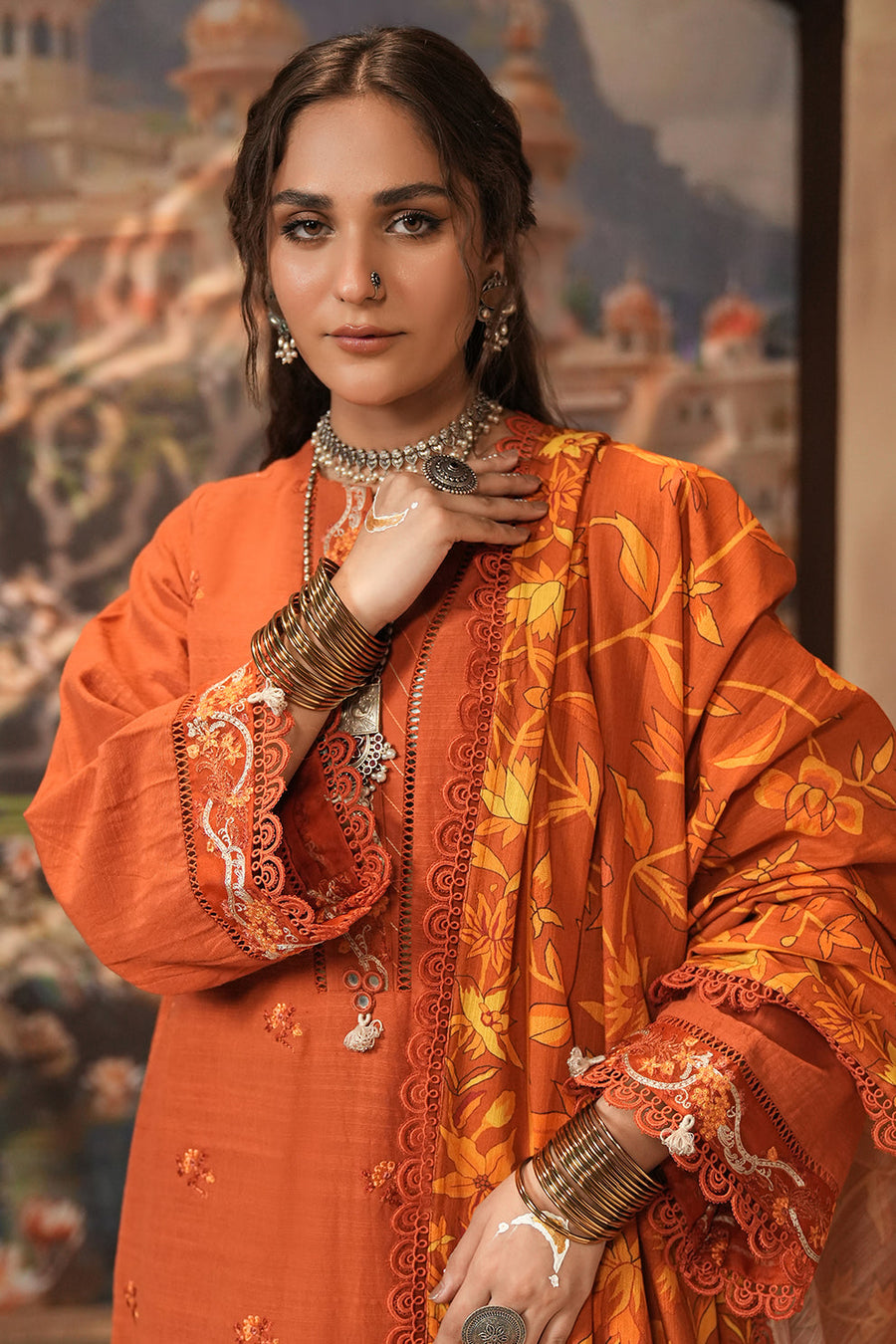 Zellbury Winter Vol-04 Embroidered Khaddar Unstitched 3Pc Suit WUW24E30483