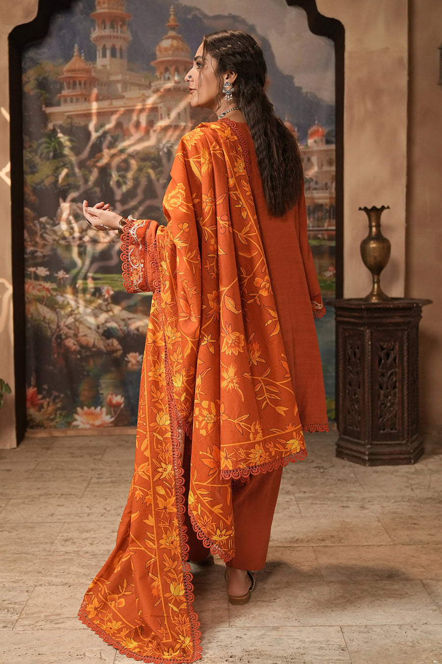 Zellbury Winter Vol-04 Embroidered Khaddar Unstitched 3Pc Suit WUW24E30483