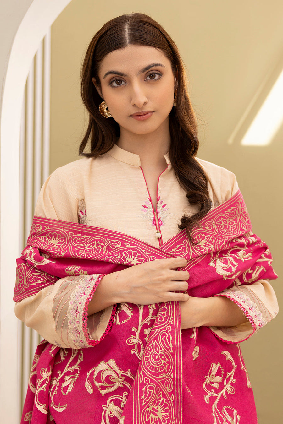 Zellbury Winter Vol-04 Embroidered Khaddar Unstitched 3Pc Suit WUW24E30488