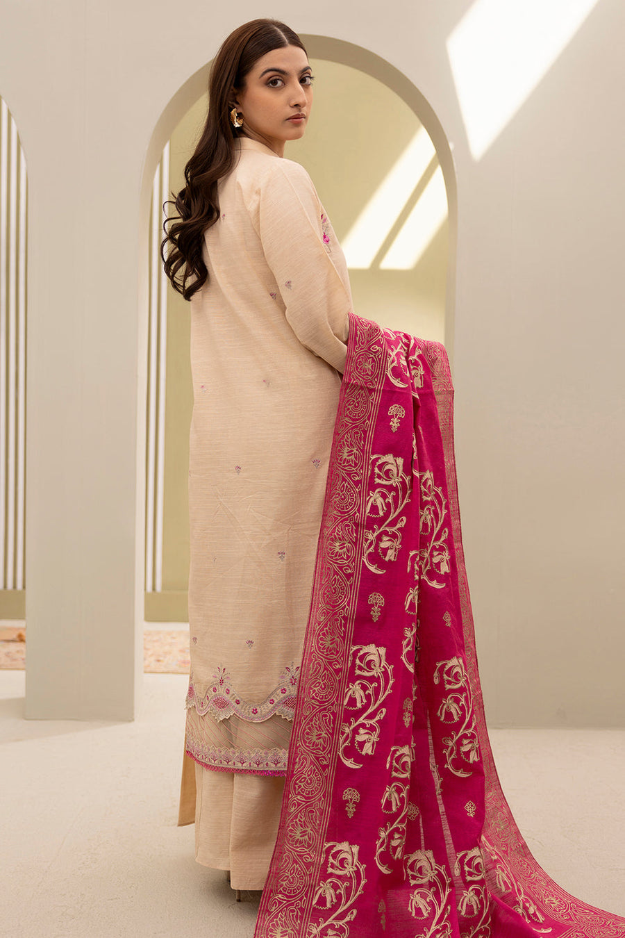 Zellbury Winter Vol-04 Embroidered Khaddar Unstitched 3Pc Suit WUW24E30488