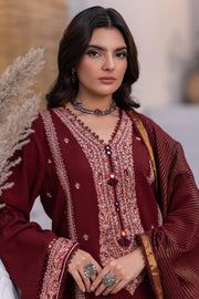 Zellbury Winter Unstitched Embroidered Viscose 3Pc Suit WUW24E30492