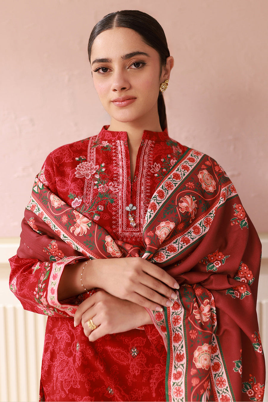 Zellbury Winter Vol-04 Embroidered Khaddar Unstitched 3Pc Suit WUW24E30536