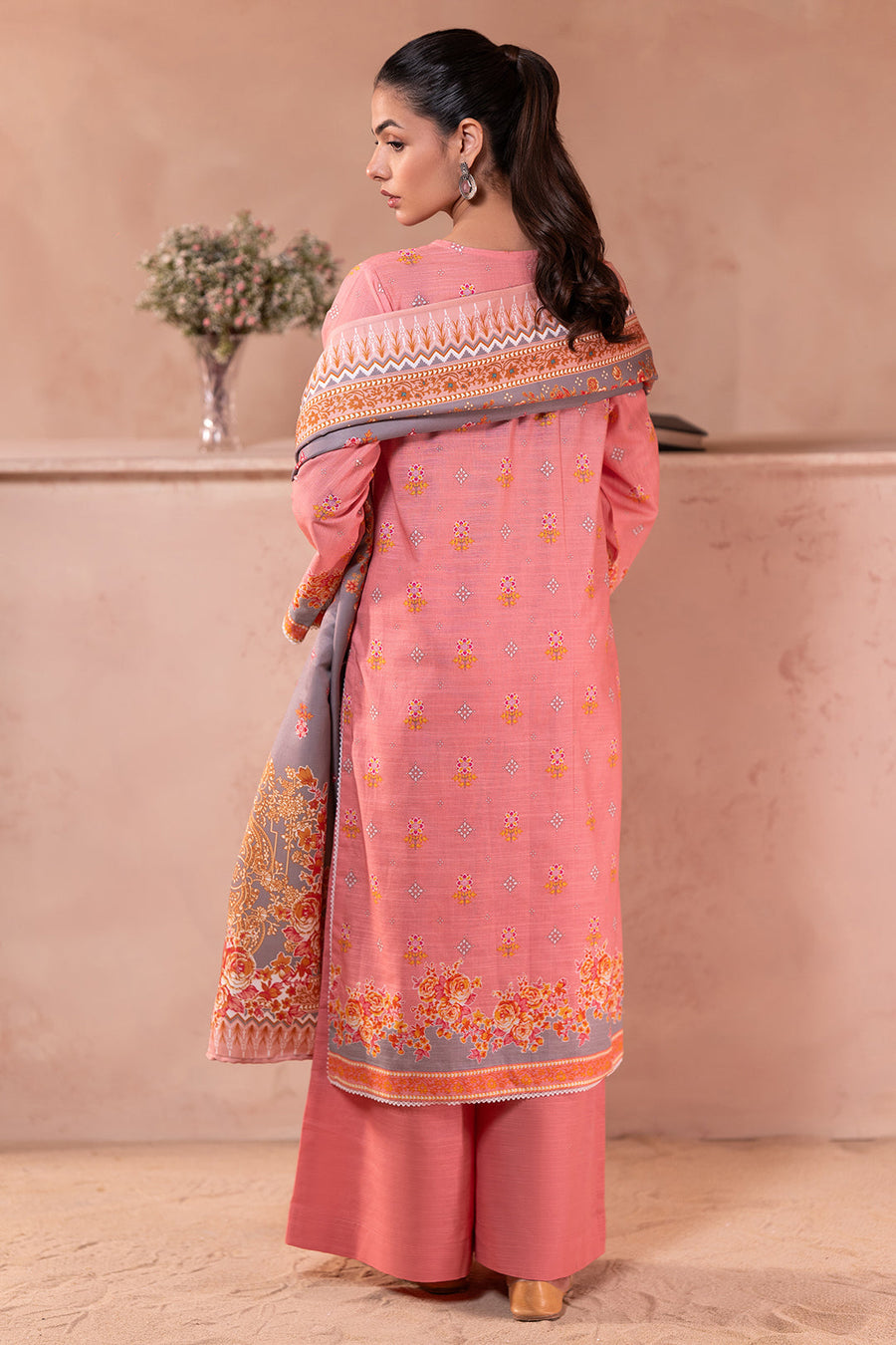 Zellbury Winter Unstitched Embroidered Khaddar 3Pc Suit WUW24E30590